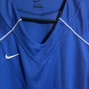 Nike Royal Blue Sports Top with White Trim